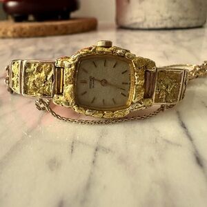 Vintage gold nugget watch